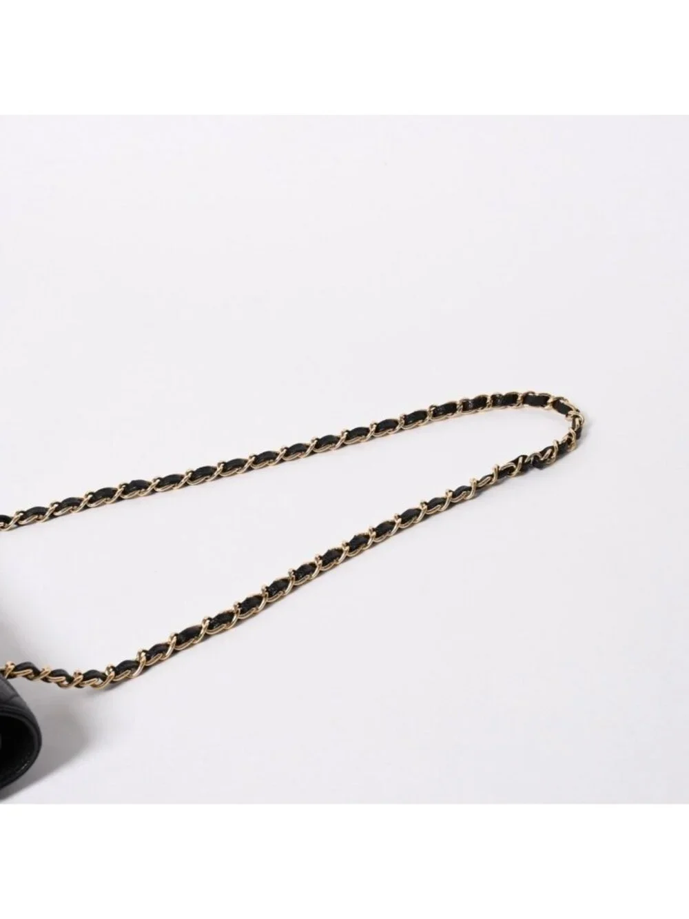 Chanel Quilted 25 Double Flap Chain Shoulder Bag CC Logo Caviar Leather Black